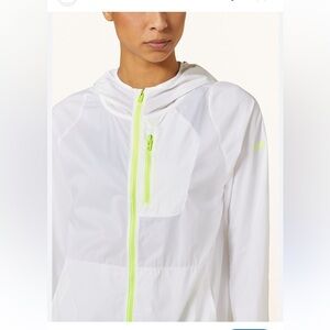 adidas Women's White Jacket with Neon Green Accents